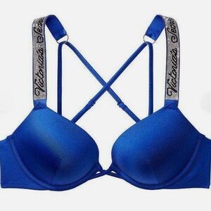 Victoria's Bombshell Push Up Bikini Top Adds 2 Cups
Studded shiny straps